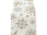 Apt BQ88A Runner Da Tavola Natalizio 183 X 33 Cm Bianco E Oro