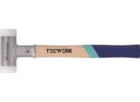 Mazza A Faccia Morbida Lunghezza 375 Mm Testa Ø 40 Mm Hickory Non Rilegato Nylon Duro Bianco