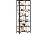 Vevor Scaffale Angolare A 7 Livelli, Supporto Angolare Alto Scaffale Espositivo Scaffale Di Stoccaggio Con Struttura In Metallo E Ripiani In Legno, Scaffale Verticale (91 Kg Per Livello) Scaffale Espositivo Per Camera Da Letto Soggiorno Ufficio Marrone