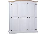 The Living Store Armadio Stile Messico In Legno Di Pino A 3 Ante Bianco