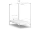 The Living Store Struttura Letto A Baldacchino In Metallo Bianco 90 X 200 Cm