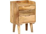 The Living Store Comodino In Legno Massiccio Di Mango 40 X 30 X 59,5 Cm