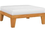 The Living Store Poggiapiedi Modulare Con Cuscini Bianco Crema In Legno Massiccio Di Acacia