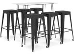 The Living Store Set Da Bar 7 Pezzi Bianco E Nero