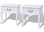 The Living Store Comodini Due Pezzi. Mdf Bianco