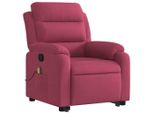 Syfax™ Poltrona Alzapersona Massaggio Reclinabile Rosso Vino Velluto