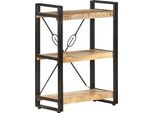 The Living Store Libreria 3 Scomparti 60X30X80 Cm Legno Massiccio Di Mango