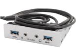 Floppy Drive Pannello Frontale Usb 3.0 Pannello Frontale Hub Da 3,5 Pollici 19 Pin A USB3.0 Pannello Interfaccia Audio Hd Per Case Di Computer Bianco Argento