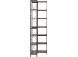 Succebuy Scaffale Angolare A 7 Livelli, Robusto Scaffale Espositivo Con Struttura In Metallo E Ripiani In Legno, Scaffale Per Riporre Libri E Decorazioni In Camera Da Letto, Soggiorno O Ufficio, Marrone