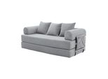 Lvhom Divano Letto Pieghevole In Tessuto A Coste, Letto Da Giorno Modulare Con Struttura In Metallo, Divano Letto Pieghevole Con Contenitore, Portata 300 Kg, Grigio Chiaro