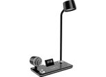 Avizar, Lampada Da Tavolo A Led 3 In 1 Con Altoparlante Bluetooth E Stazione Di Ricarica, Nero