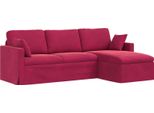 Vidaxl Divano Rosso Vino Dimensioni Totali: 228 X 134 X 80 Cm (L X P X A)