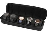 Custodia Da Viaggio Per Orologi, Design Compatto, Conservazione Sicura, Nero 5 Scomparti