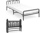 Letto Pieghevole Costway 90X200, Letto Pieghevole Con Materasso Da 10 Cm, Letto Singolo Fino A 220 Kg, Struttura Letto Per Ospiti Con Memory Foam, Testata E Telaio In Metallo Bianco