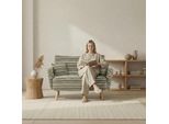 Lvhom Poltrona Xxl In Tessuto Bouclé Con Tasca Laterale, Poltrona Con Cuscino, Poltrona Reclinabile Imbottita 121X87X81,5 Cm, Portata 250Kg, Verde