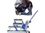 Sollevatore Per Moto, Meccanismo Idraulico, Altezza Regolabile, Blu