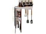 Scaffale Da Cucina, Design Compatto, Funzione Estraibile, 3 Ripiani