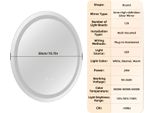 Specchio Da Bagno, Illuminato A Led, Funzione Dimmerabile, Grigio Chiaro