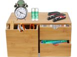 Organizer Da Scrivania, Materiale Bambù, Dimensioni 33 X 19 X 16 Cm, 3 Cassetti, Forma Rettangolare, Organizer Portaoggetti