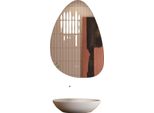 Specchio Da Bagno, 80X55 Cm, Luce Led, Luminosità Regolabile, 3 Colori Di Luce, Funzione Antiappannamento