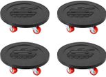 Set Per Il Trasporto Di Mobili - Rotelle Per Mobili - Rotabili A 360° - 4 Rotelle + 1 Attrezzo Di Sollevamento - Design A 6 Ruote - Materiale Composito - Nero
