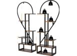 Portavasi, Design A Forma Di Mezzo Cuore, Display A 6 Livelli, Nero