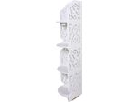 Scaffale Angolare, 4 Ripiani, Facile Da Montare, Bianco
