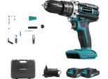 Trapano Avvitatore A Batteria, 25 Livelli Di Coppia, Luce Di Lavoro A Led, Set Di 2 Batterie - 53 Pezzi