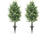 Arbusti Topiari Artificiali, Decorazione Da Esterno Realistica, Facile Da Pulire, Verde, 90 Cm