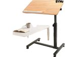 Scrivania Regolabile In Altezza, Dimensioni 58-90 Cm, Piano Del Tavolo 60 X 34,5 Cm, Base 57 X 41 Cm, 4 Rotelle Universali, Angolo Regolabile Orizzontalmente A 360°