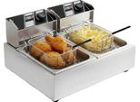 Friggitrice, Doppio Serbatoio, Capacità 6 L, Potenza 2,5 Kw, Ca 220-240 V, Intervallo Di Temperatura 60-200 °C