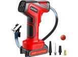 Pompa Per Pneumatici A Batteria, 160 Psi, Display Digitale, Rossa, Alimentata A Batteria
