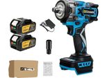 Avvitatore A Percussione, Coppia 900 N.M, Motore Brushless, 2 Batterie, Scatola Di Cartone