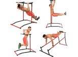 Power Tower, Altezza Regolabile Da 2 A 2,6 Metri, Portata 100 Kg, Versatile Per L'allenamento Della Forza, Struttura In Acciaio, Nero + Rosso