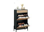 Scaffale Per Scarpe, Ripiani Regolabili, Struttura Robusta, Nero
