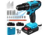 Trapano Avvitatore A Batteria, Coppia 32 Nm, Velocità Regolabile, Con 2 Batterie, Ue