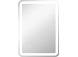 Specchio Da Bagno A Led, Illuminazione Regolabile, Funzione Antiappannamento, Argento, 50 X 70 Cm