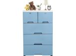 Armadio Contenitore, 6 Cassetti, Design Rimovibile, Blu