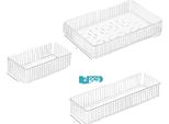 Organizzatori Per Cassetti, Design In Plastica Trasparente, Soluzione Di Archiviazione Impilabile, 7 Pezzi