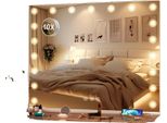 Specchio Cosmetico, Luci Led Dimmerabili, Comando Touch, Bianco