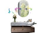 Specchio Da Bagno A Led, 24X35 Pollici, Forma Ovale, Illuminato, Antiappannamento, Altoparlante Bluetooth
