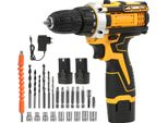 Trapano Avvitatore A Batteria, Coppia Elevata, Senza Fili, Con 2 Batterie