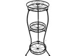 Portafiori In Metallo, Design A 3 Livelli, Supporto Stabile, Nero