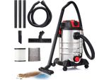 Aspirapolvere A Umido E A Secco Lehmann Con Contenitore Metallico Da 30 Litri, 1500 W, Aspirapolvere Industriale Con Presa Di Corrente, Funzione Di Soffiaggio, Filtri Hepa E A Schiuma, Scuotitore Per Filtri