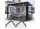 (Set Da 2) Telo Trasparente - 3X5 M Telo Di Copertura Impermeabile Confezione Doppia Con Occhielli - Telo Di Protezione Universale Giardino