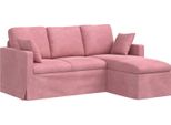Vidaxl Divano Rosa Dimensioni Totali: 178 X 134 X 80 Cm (L X P X A) Velluto