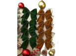 Fiocchi Decorativi Natalizi, Versatili Per Alberi E Ghirlande, Design In Tessuto Resistente, Colori Assortiti, 12 Pezzi, 15 Cm