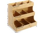 Organizer Per Bustine Di Tè, Design A 3 Livelli, 9 Scomparti, Colore Legno