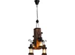 Lampada A Sospensione, Stile Vintage, Design A 4 Luci, Regolabile, Nero, Nero