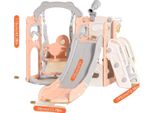 Scivolo Da Parco Giochi, Altalena Regolabile, Design Multifunzionale, Rosa